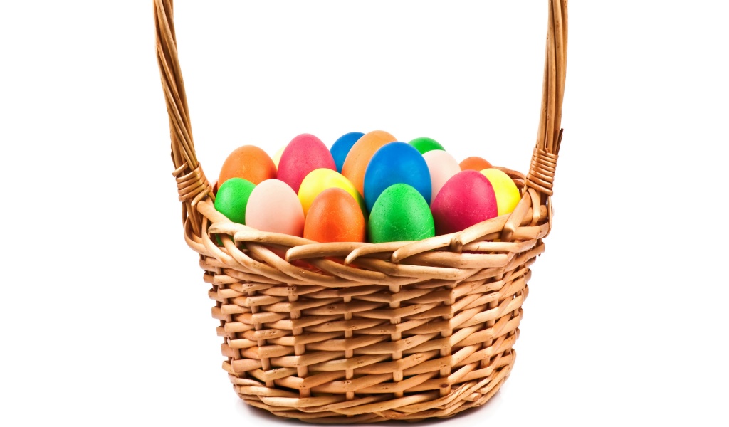 Holidays Easter Eggs Wicker Basket