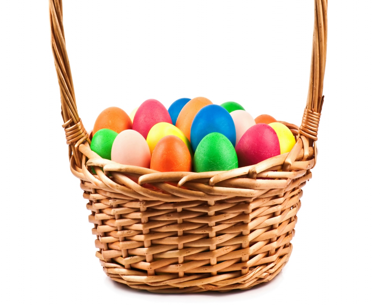 Holidays Easter Eggs Wicker Basket