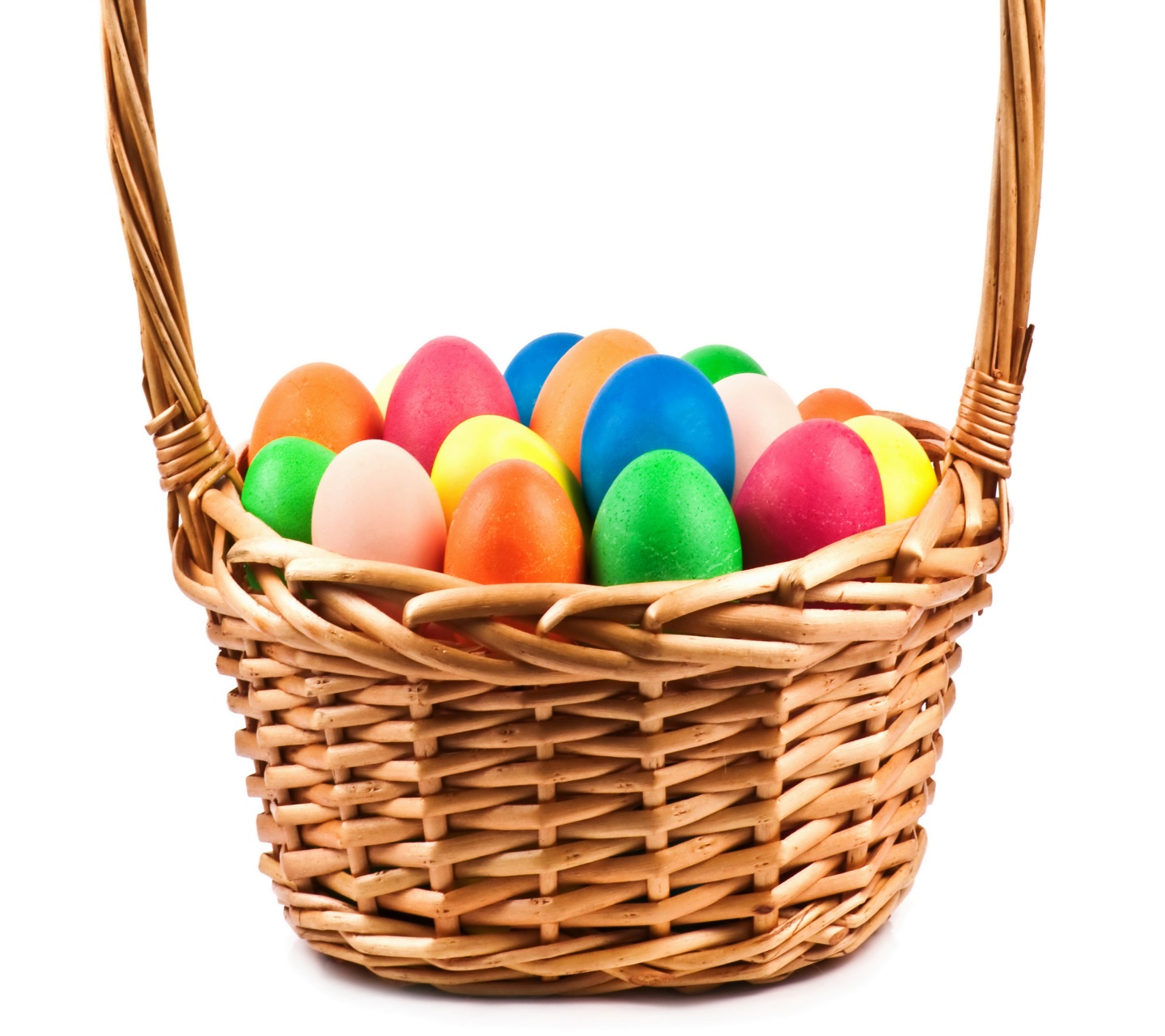 Holidays Easter Eggs Wicker Basket