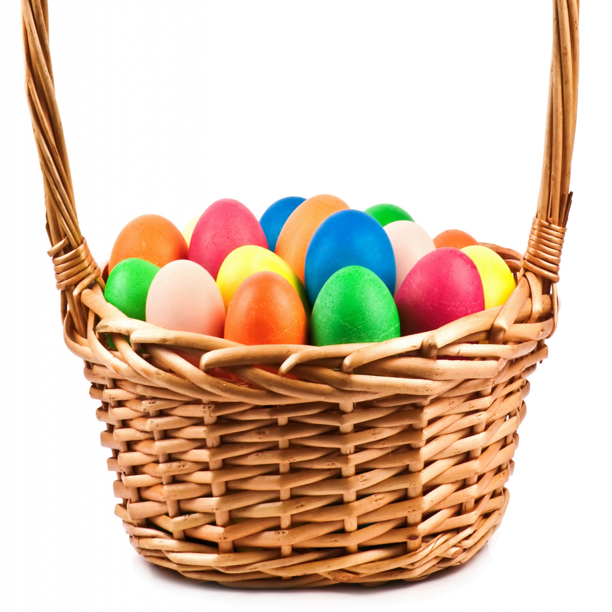 Holidays Easter Eggs Wicker Basket