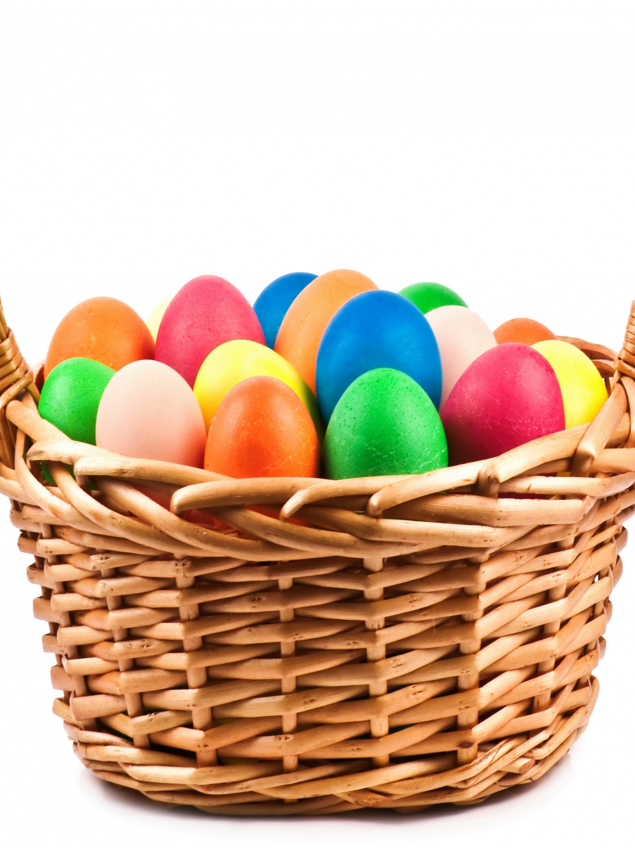 Holidays Easter Eggs Wicker Basket