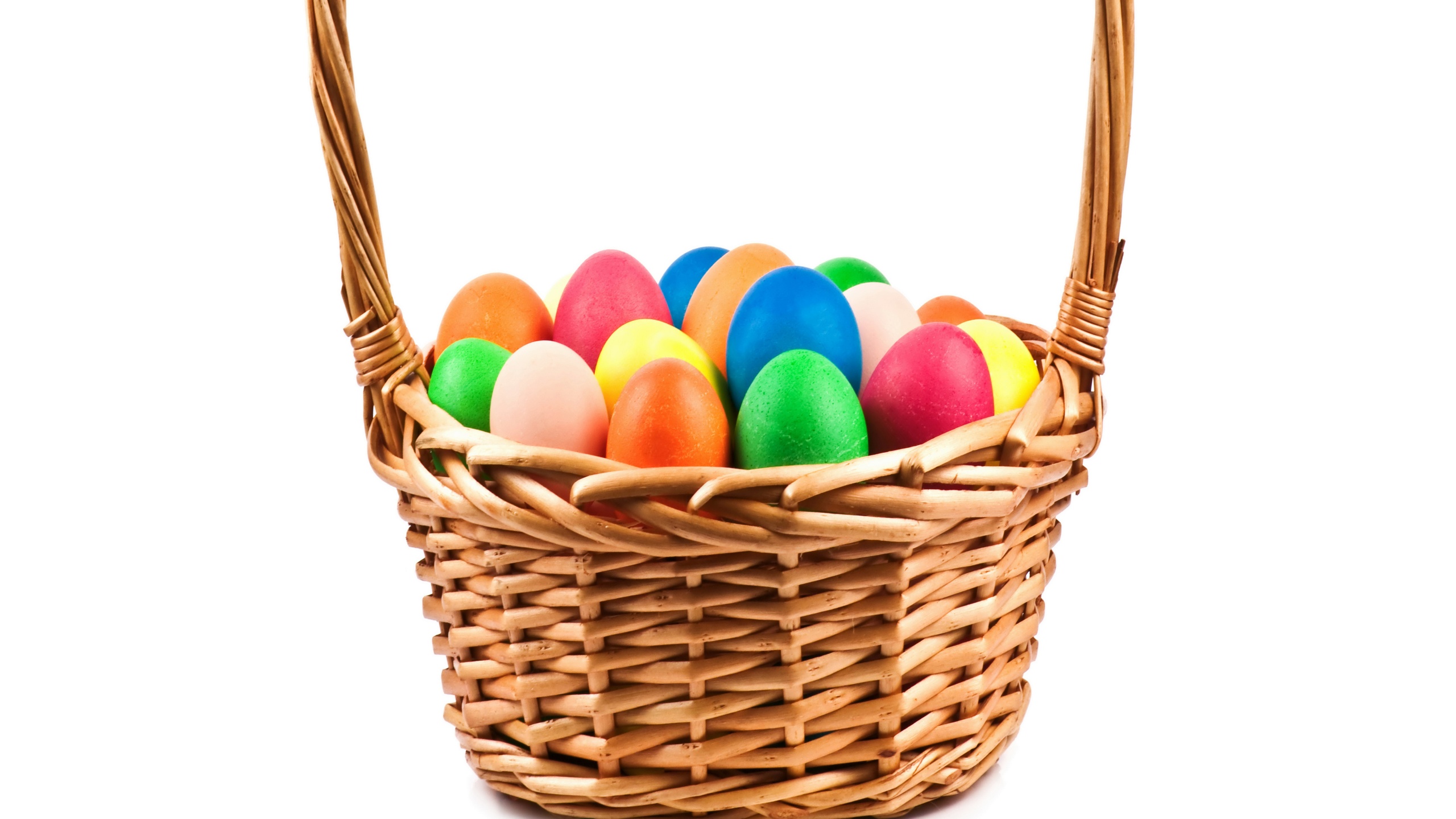 Holidays Easter Eggs Wicker Basket