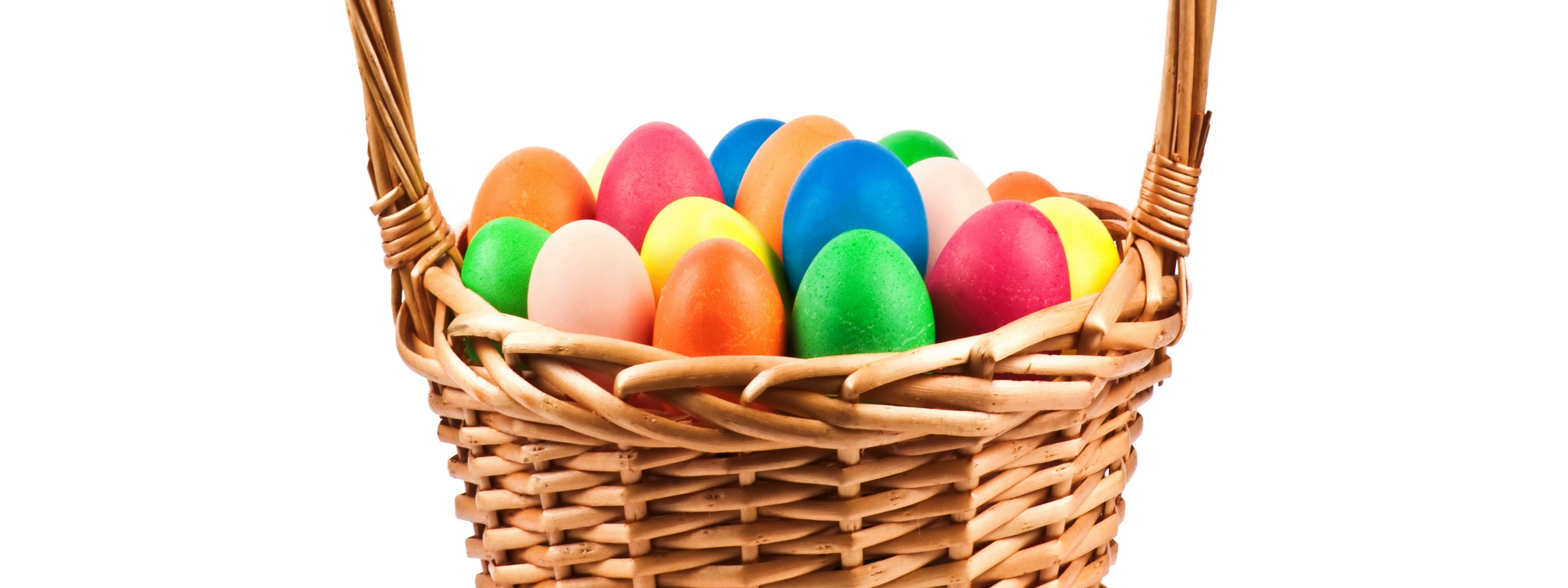 Holidays Easter Eggs Wicker Basket