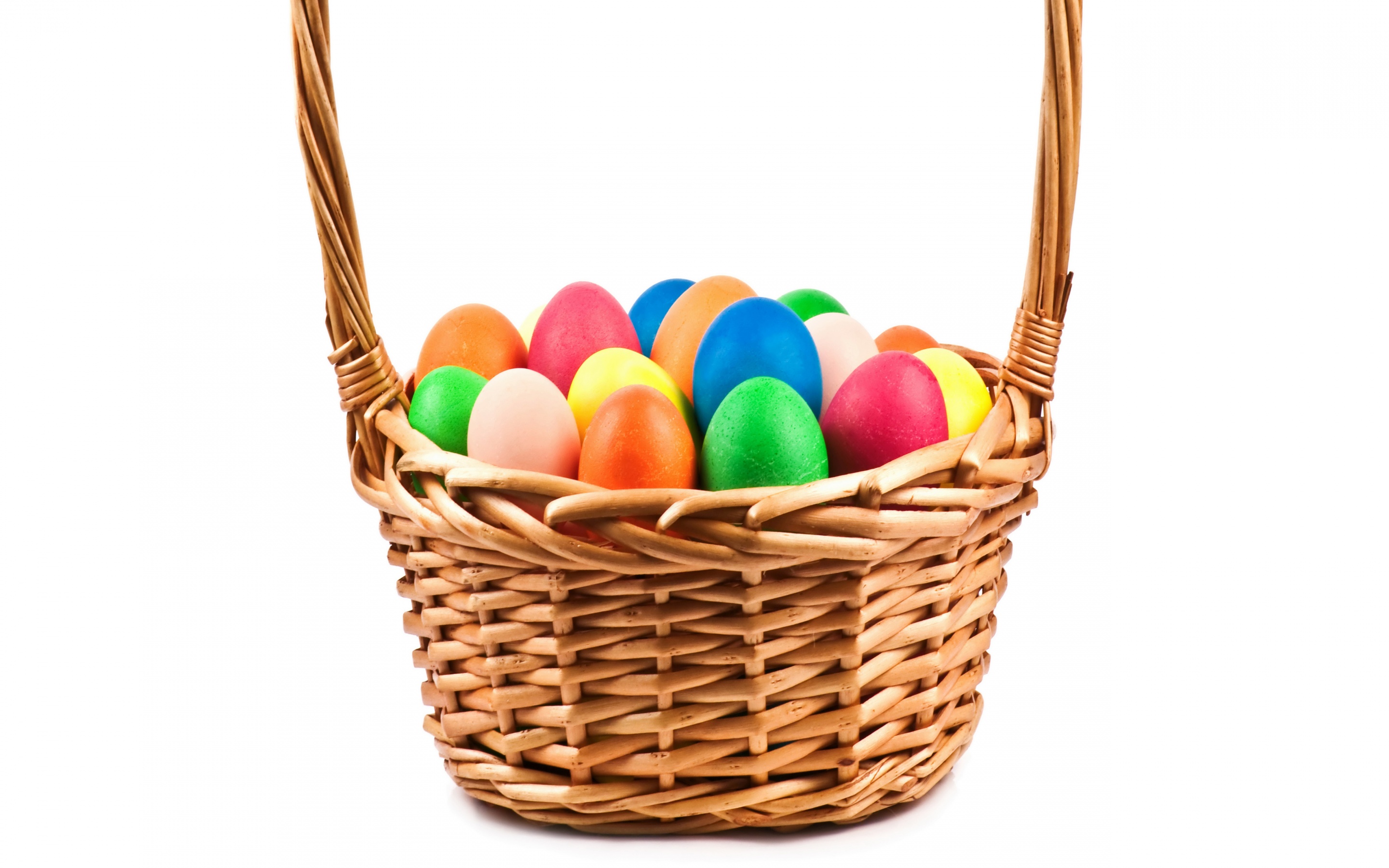 Holidays Easter Eggs Wicker Basket