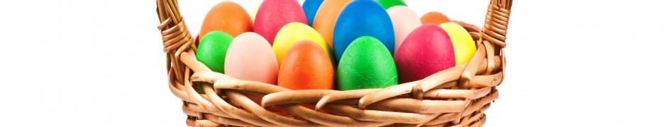 Holidays Easter Eggs Wicker Basket