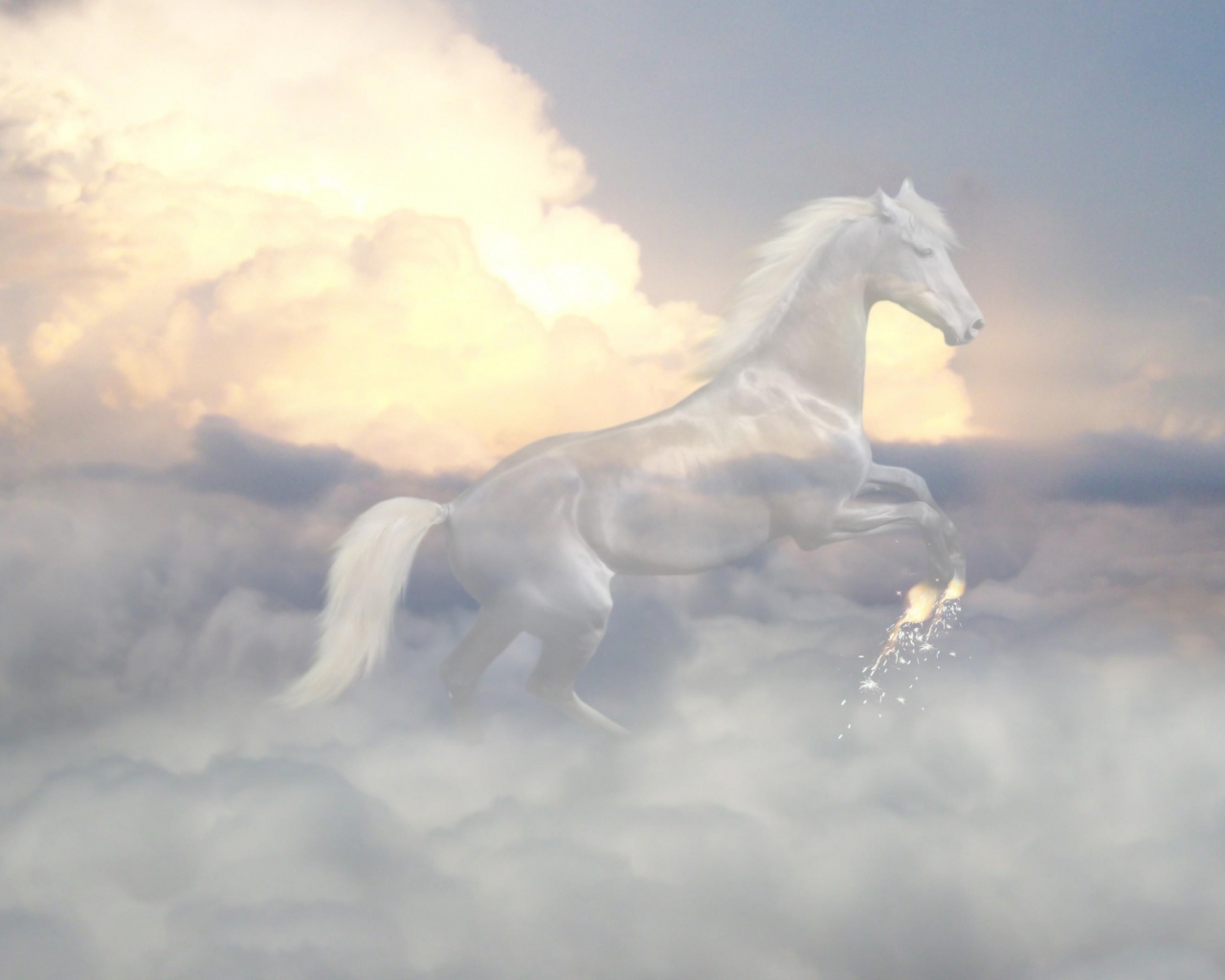 Horse Ghost Clouds Sky