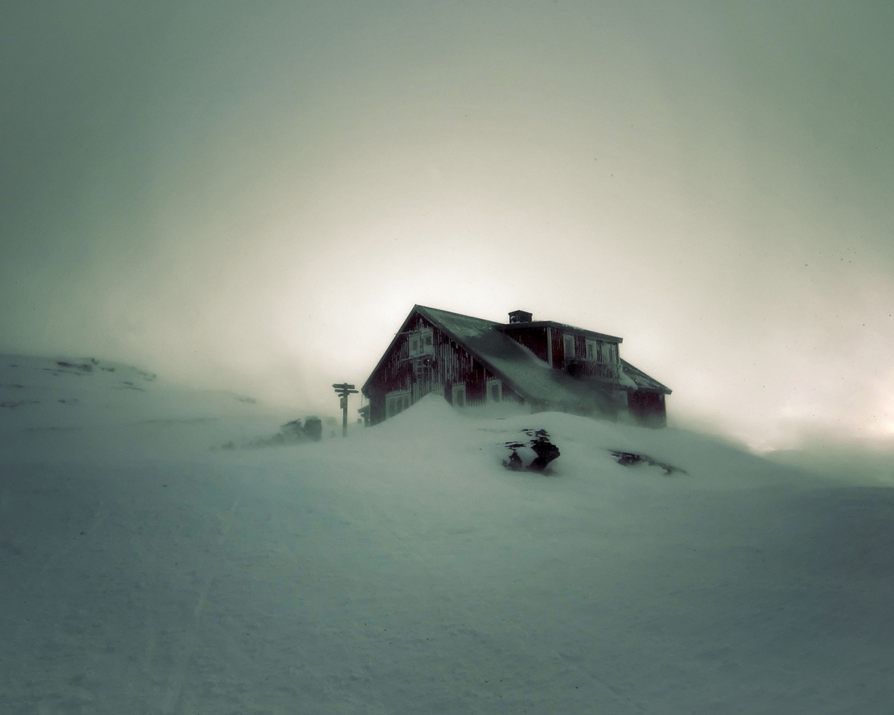 House Under The Snow Snow Storm