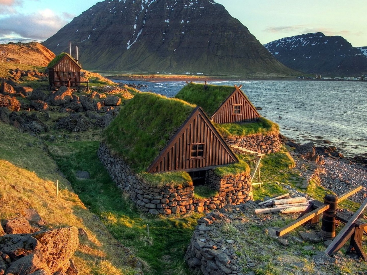 Houses Iceland Beautiful Nature Landscapes