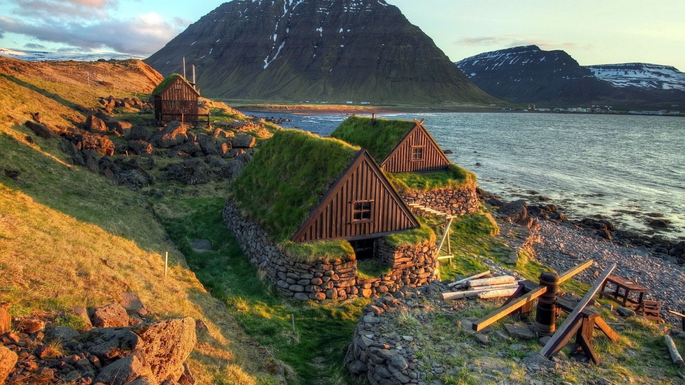 Houses Iceland Beautiful Nature Landscapes