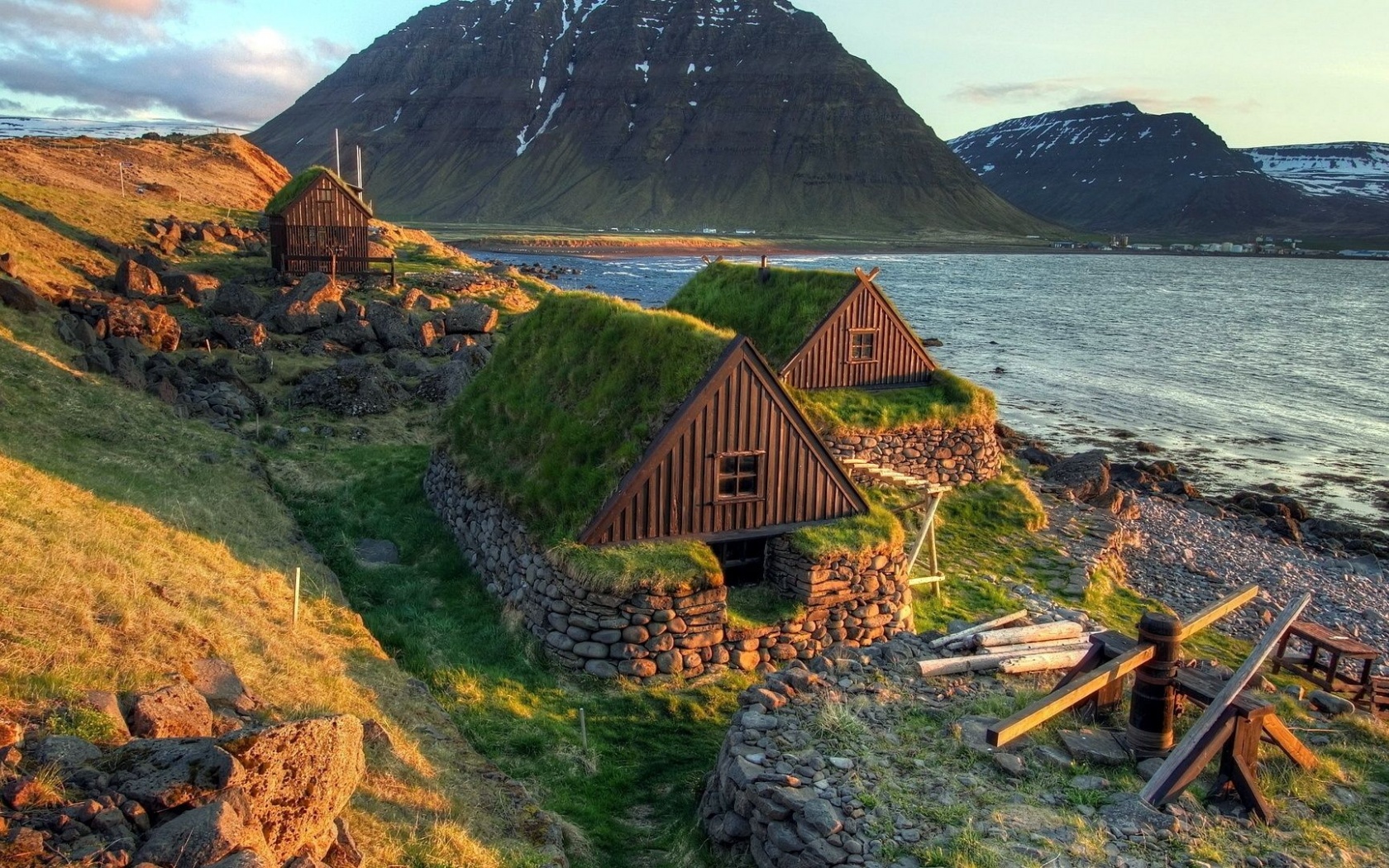 Houses Iceland Beautiful Nature Landscapes