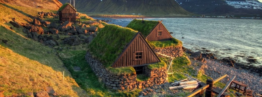 Houses Iceland Beautiful Nature Landscapes