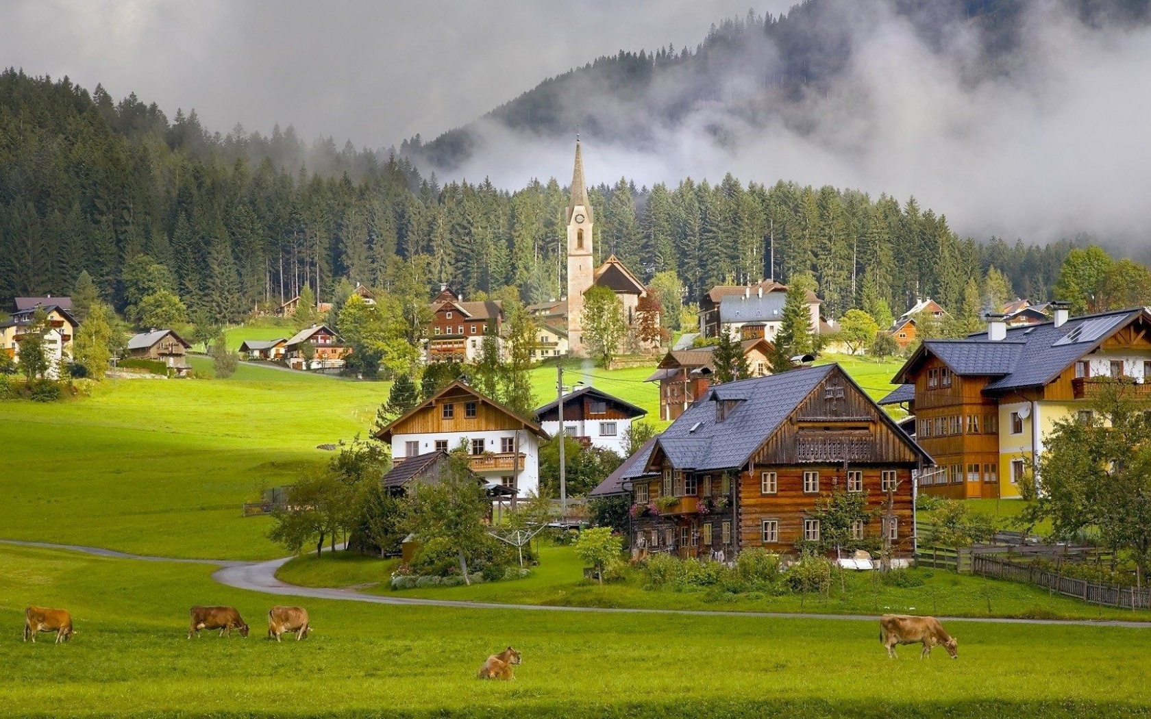 Houses Life Austria Village Beautiful Nature Landscapes