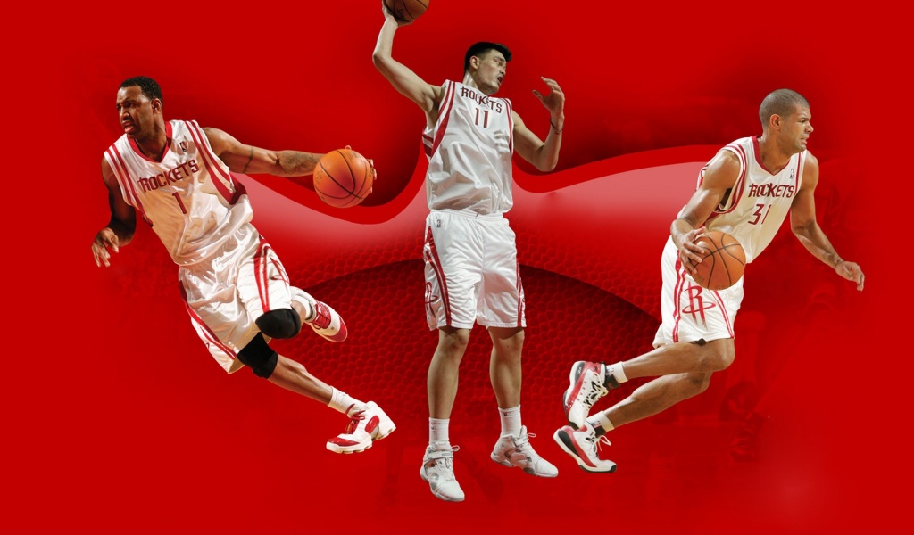 Houston Rockets Nba American Basketball Yao Ming Luis Scola Tracy Mcgrady