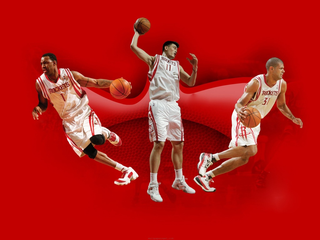 Houston Rockets Nba American Basketball Yao Ming Luis Scola Tracy Mcgrady