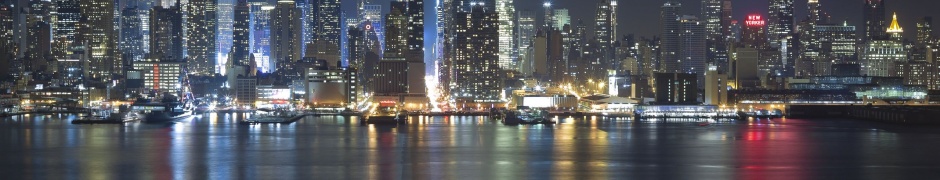 Hudson Lights Lights Night Reflections River Skyline