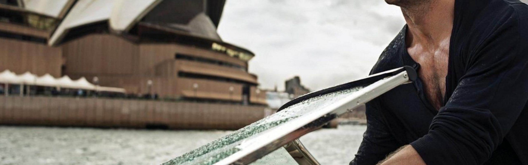 Hugh Jackman On A Boat In Sydney