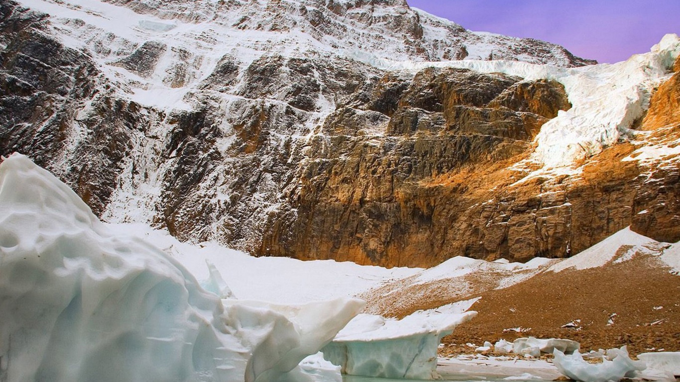 Ice Flow Angel Glacier Jasper National Park Alberta