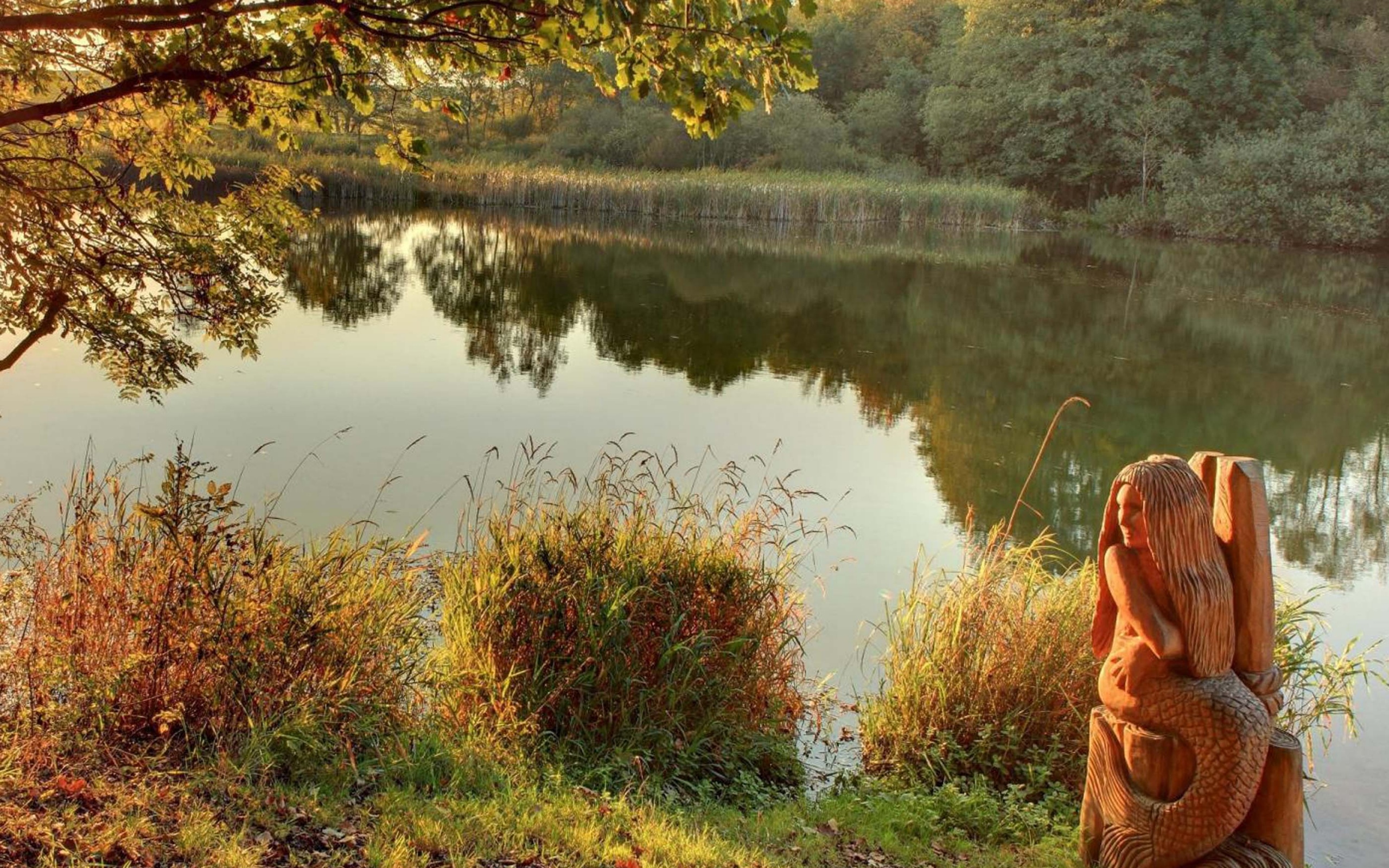 Idyll With Mermaid Holzmaar Saxler Rhineland Palatinate Germany