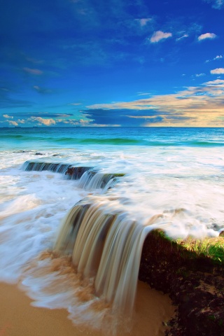 Incoming Wave On Tropical Beach