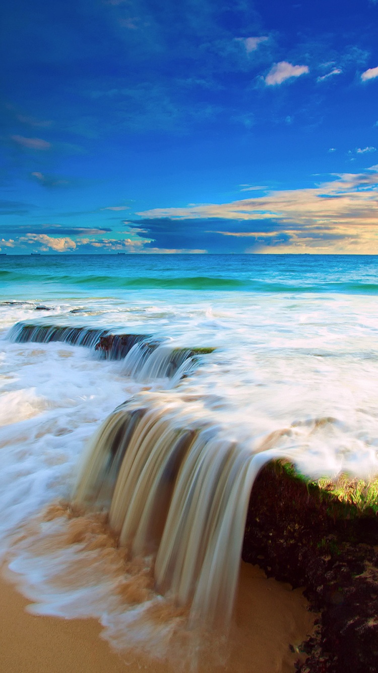 Incoming Wave On Tropical Beach