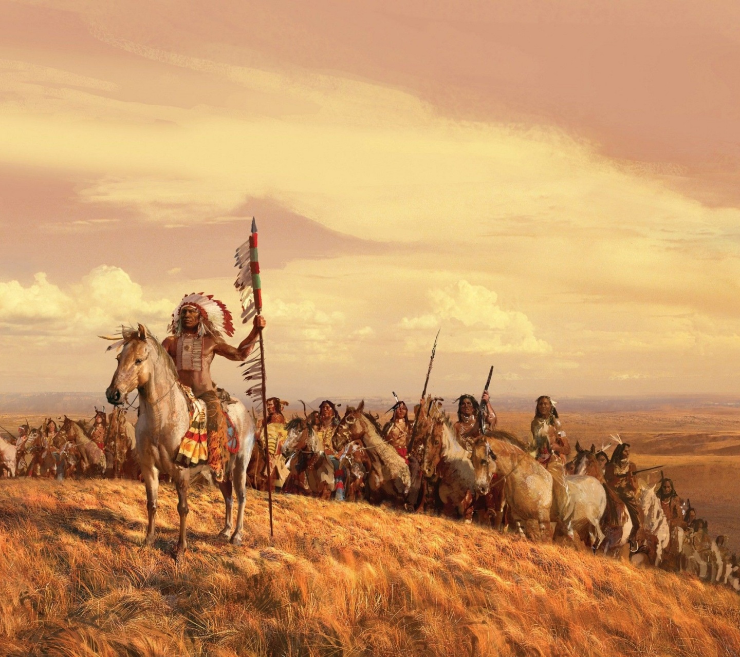 Indians Soldiers On Horses