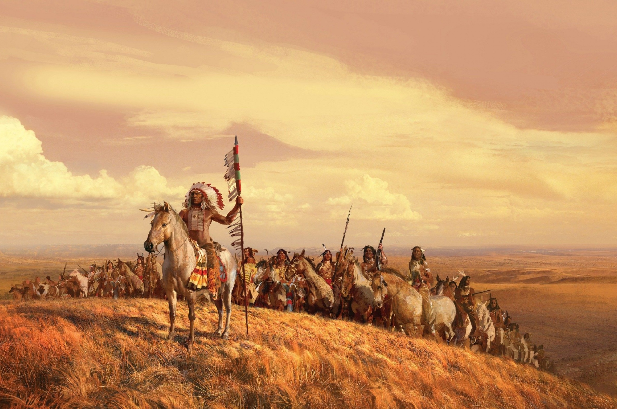 Indians Soldiers On Horses