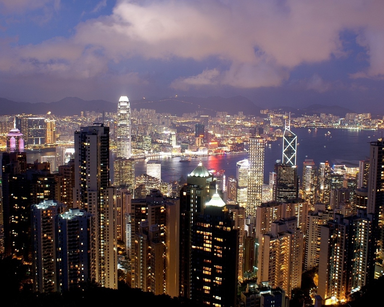 Ingapore Asia Skyscrapers Building Metropolis Night City Landscape