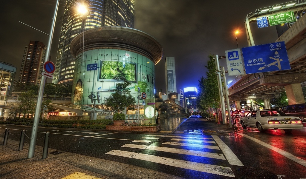 Japan Street Road Night Metropolis City Landscape