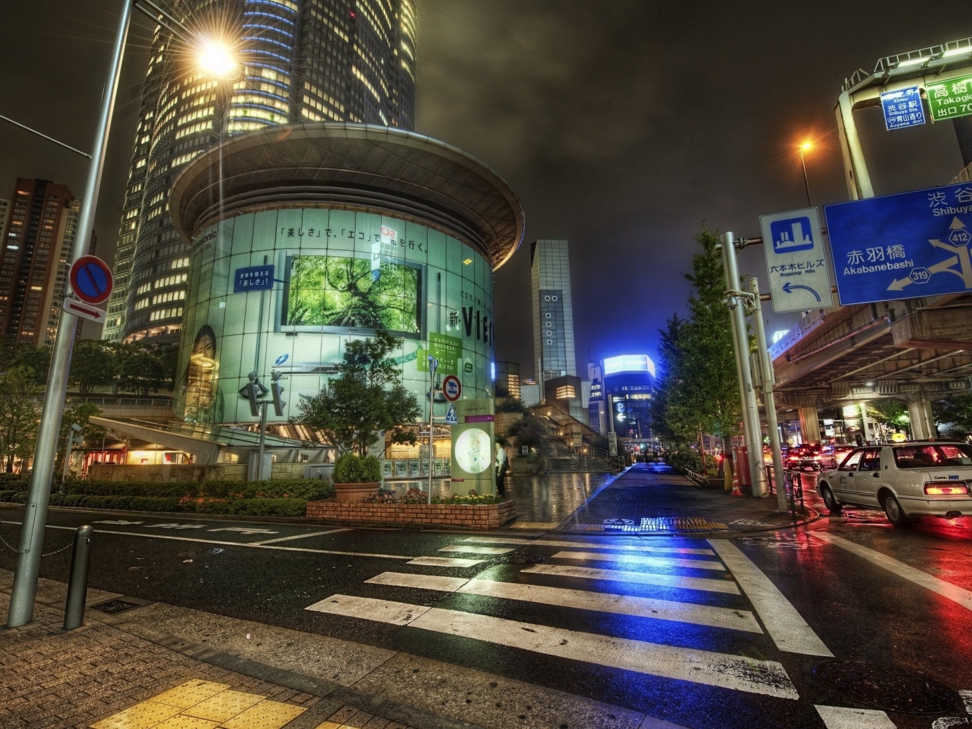 Japan Street Road Night Metropolis City Landscape