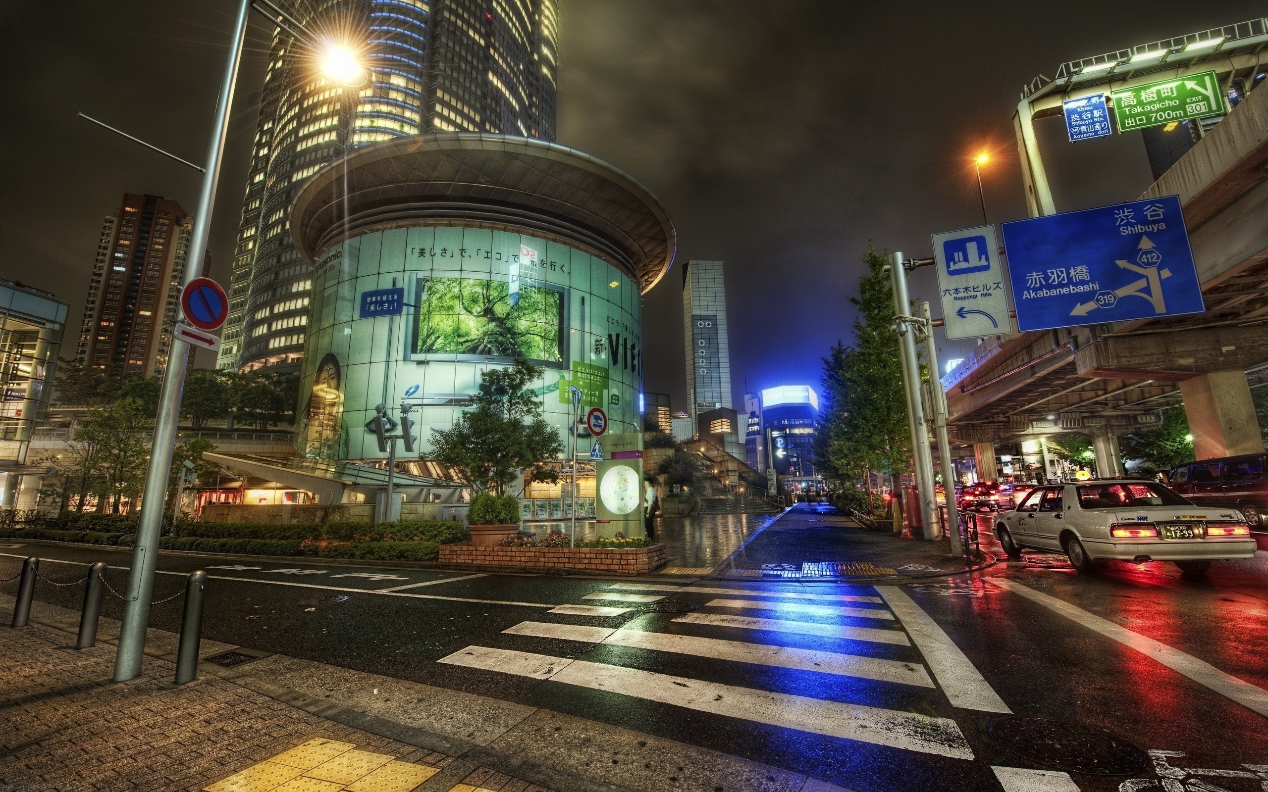 Japan Street Road Night Metropolis City Landscape