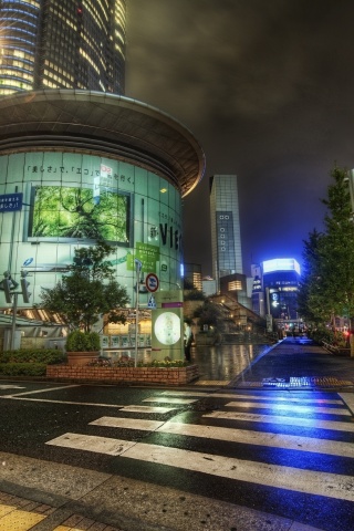 Japan Street Road Night Metropolis City Landscape