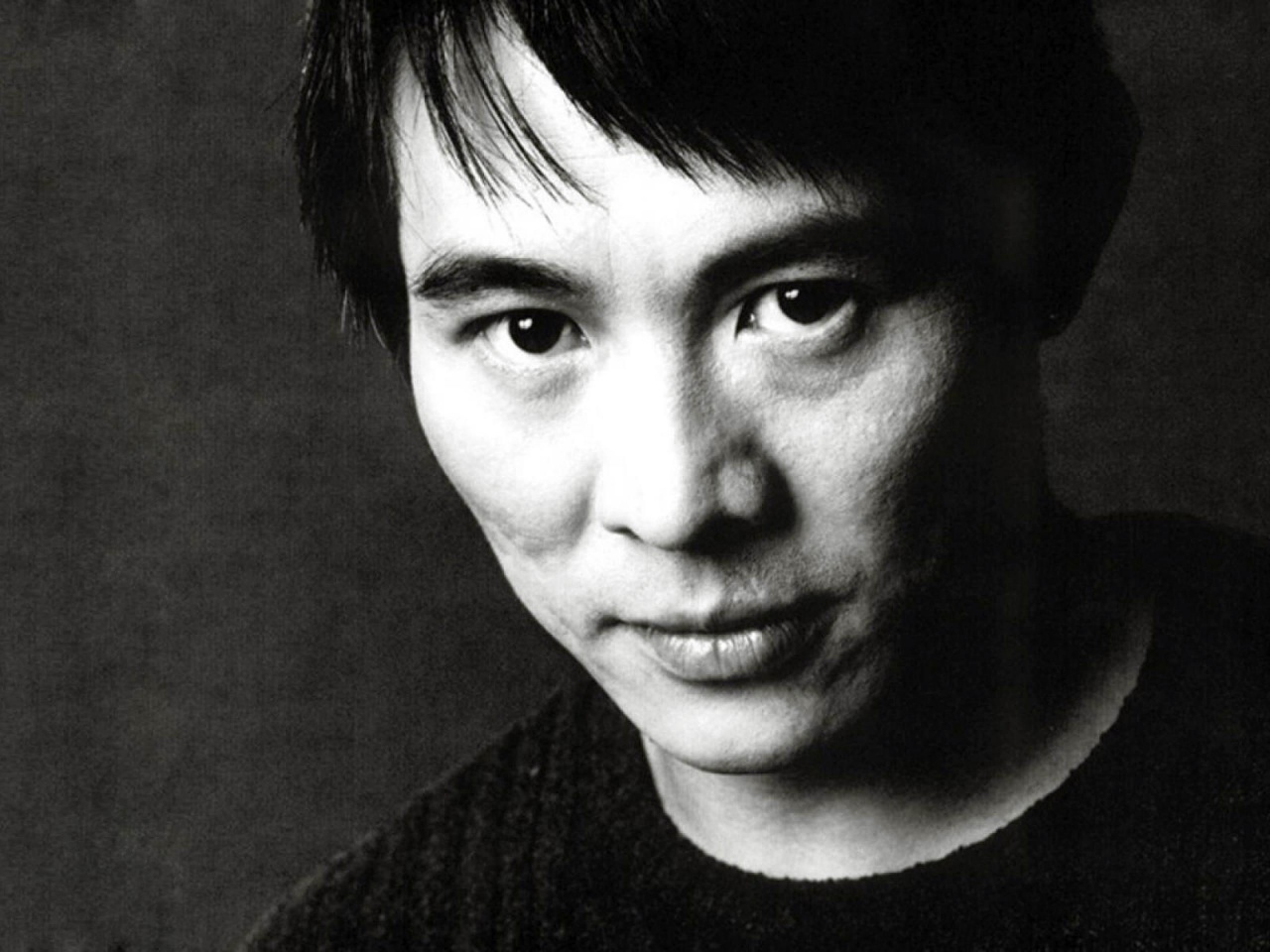 Jet Li Face Eyes Brunette Celebrity Man Actor Black White