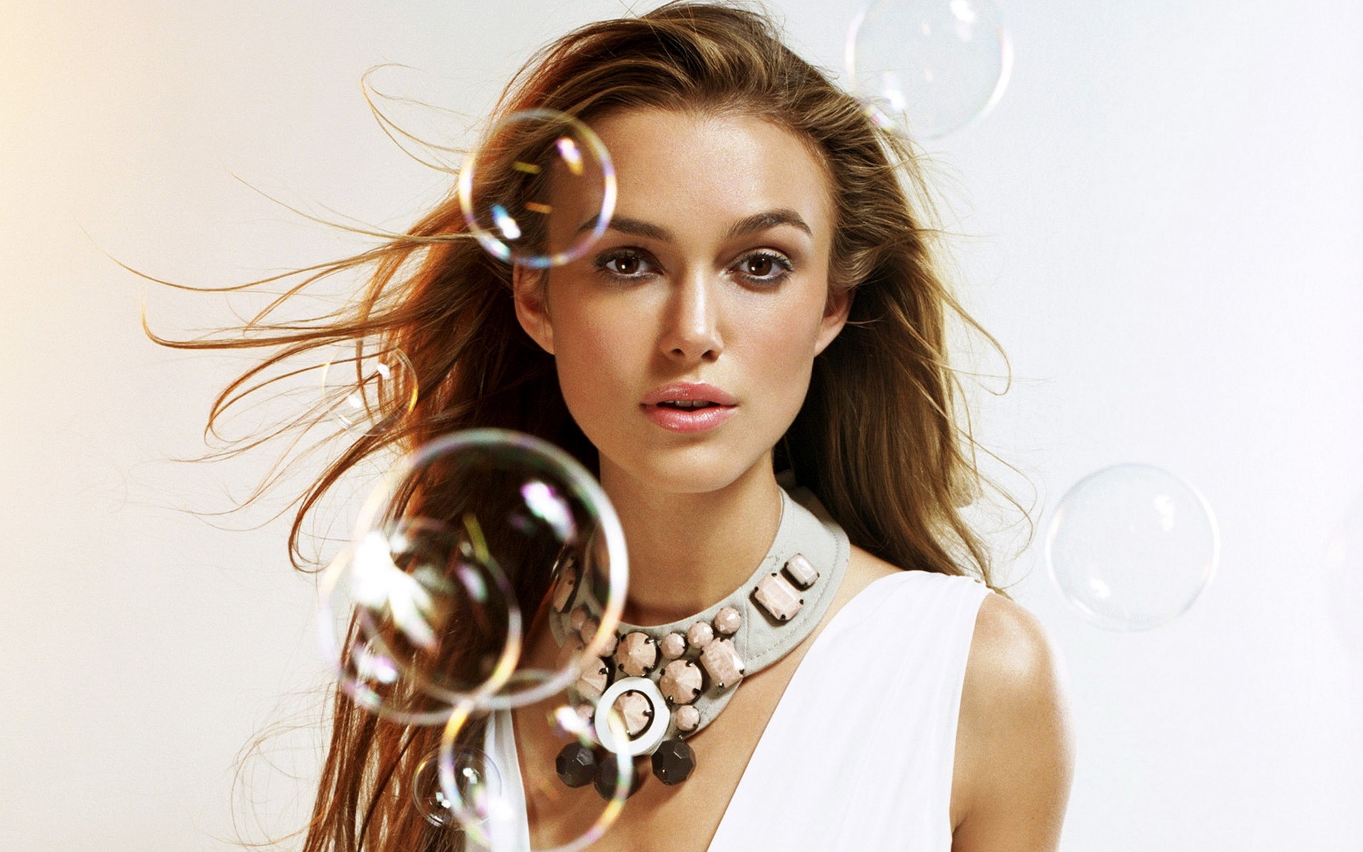 Keira Knightley Brunette Face Bubbles Decorations