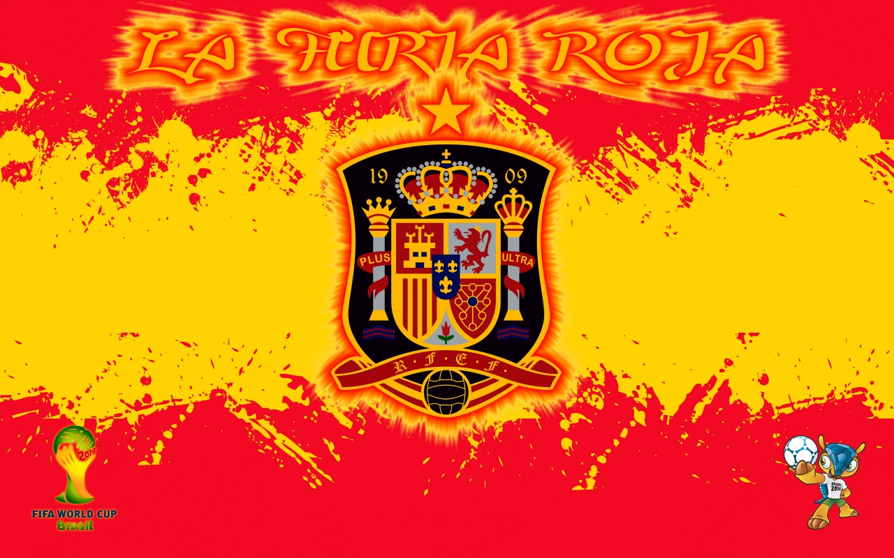 La Furia Roja Spain Football Crest Logo