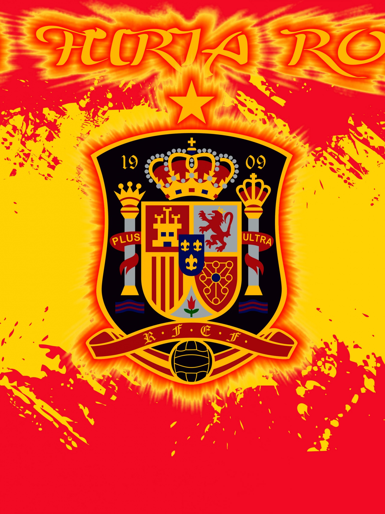 La Furia Roja Spain Football Crest Logo