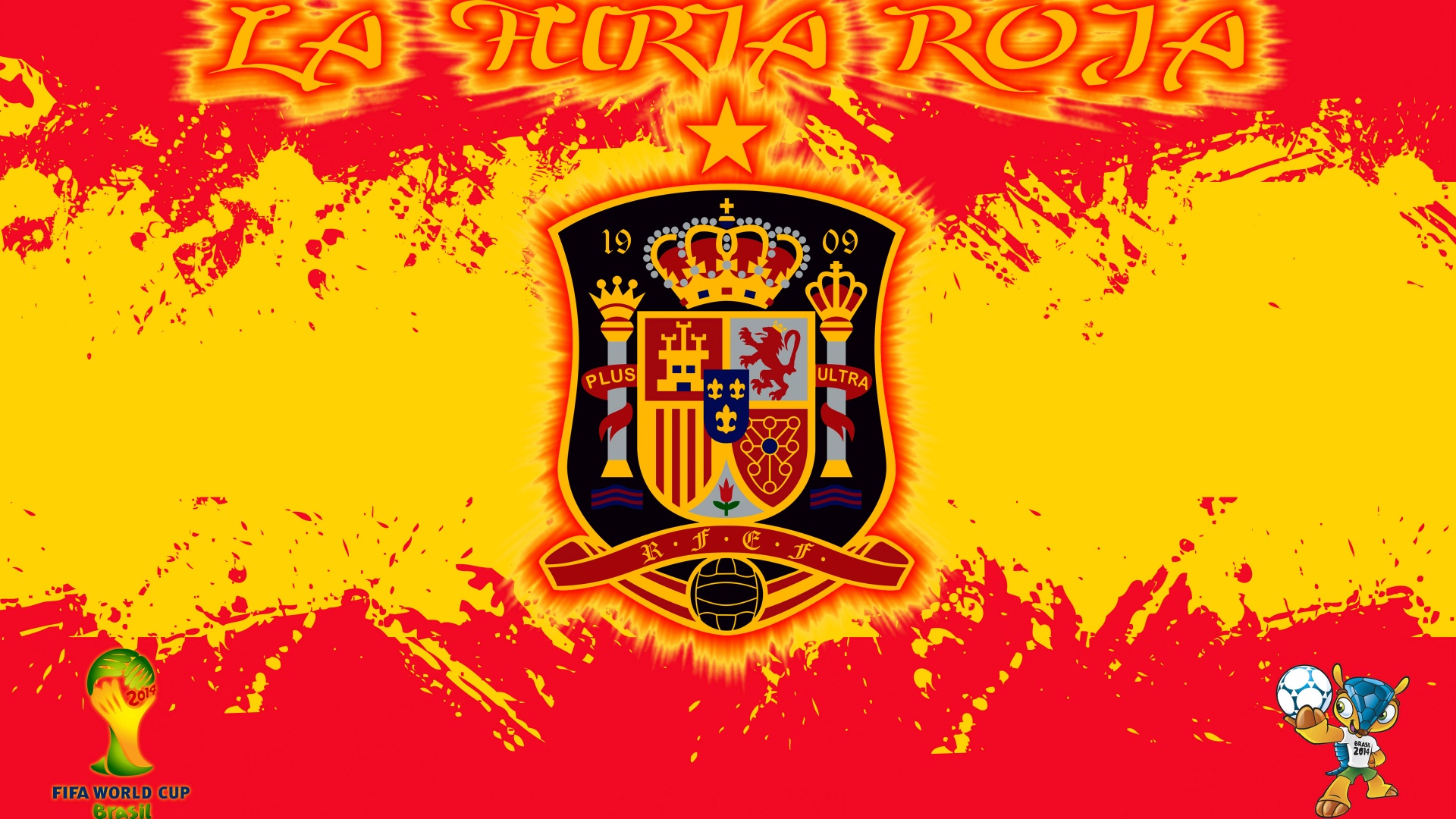 La Furia Roja Spain Football Crest Logo