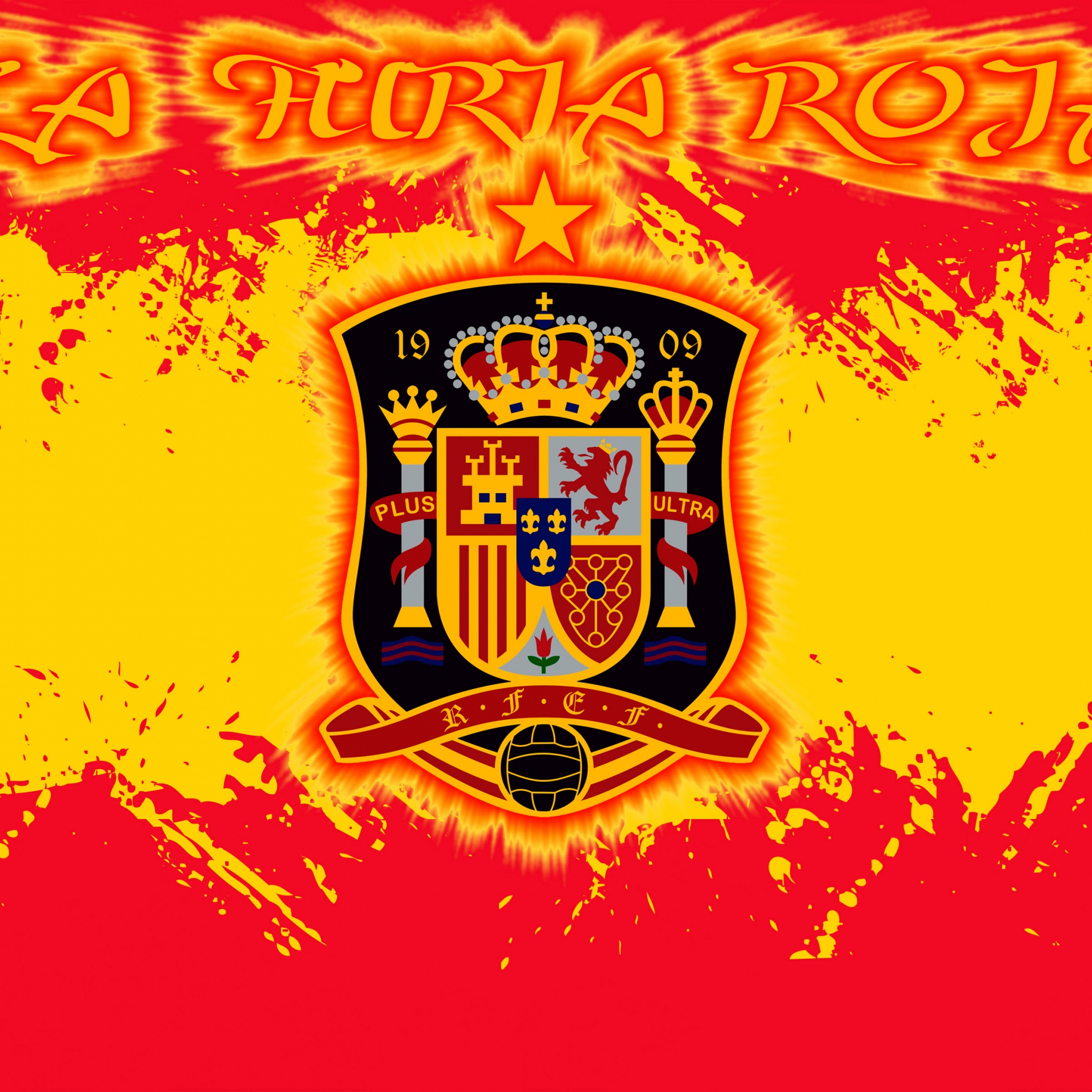 La Furia Roja Spain Football Crest Logo