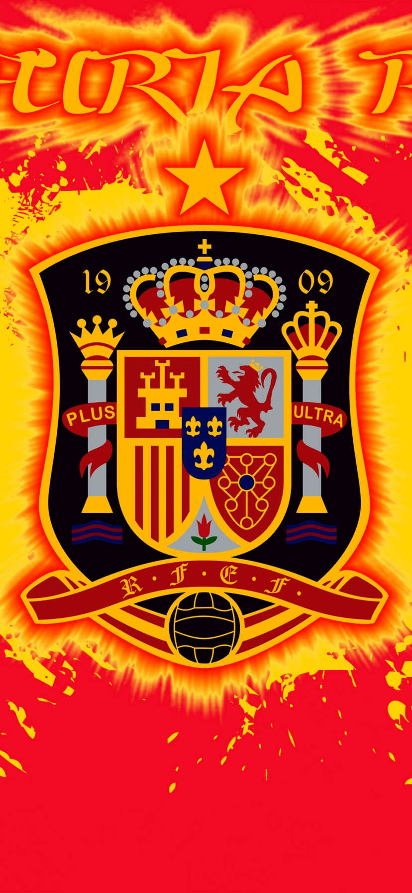 La Furia Roja Spain Football Crest Logo