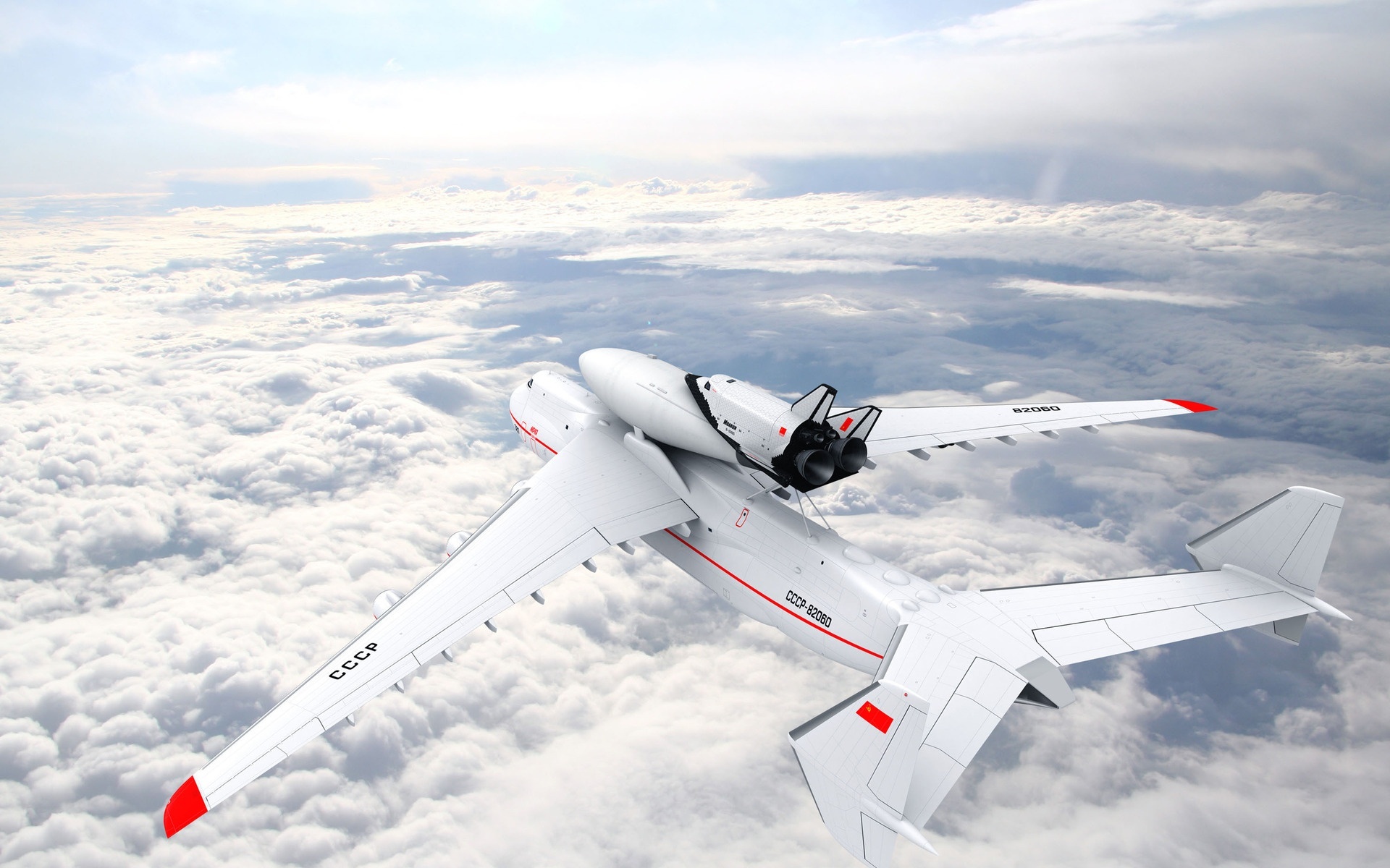 Large Aircraft Flying On The Clouds