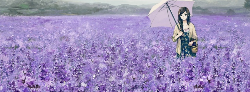 Lavender And Girl Anime