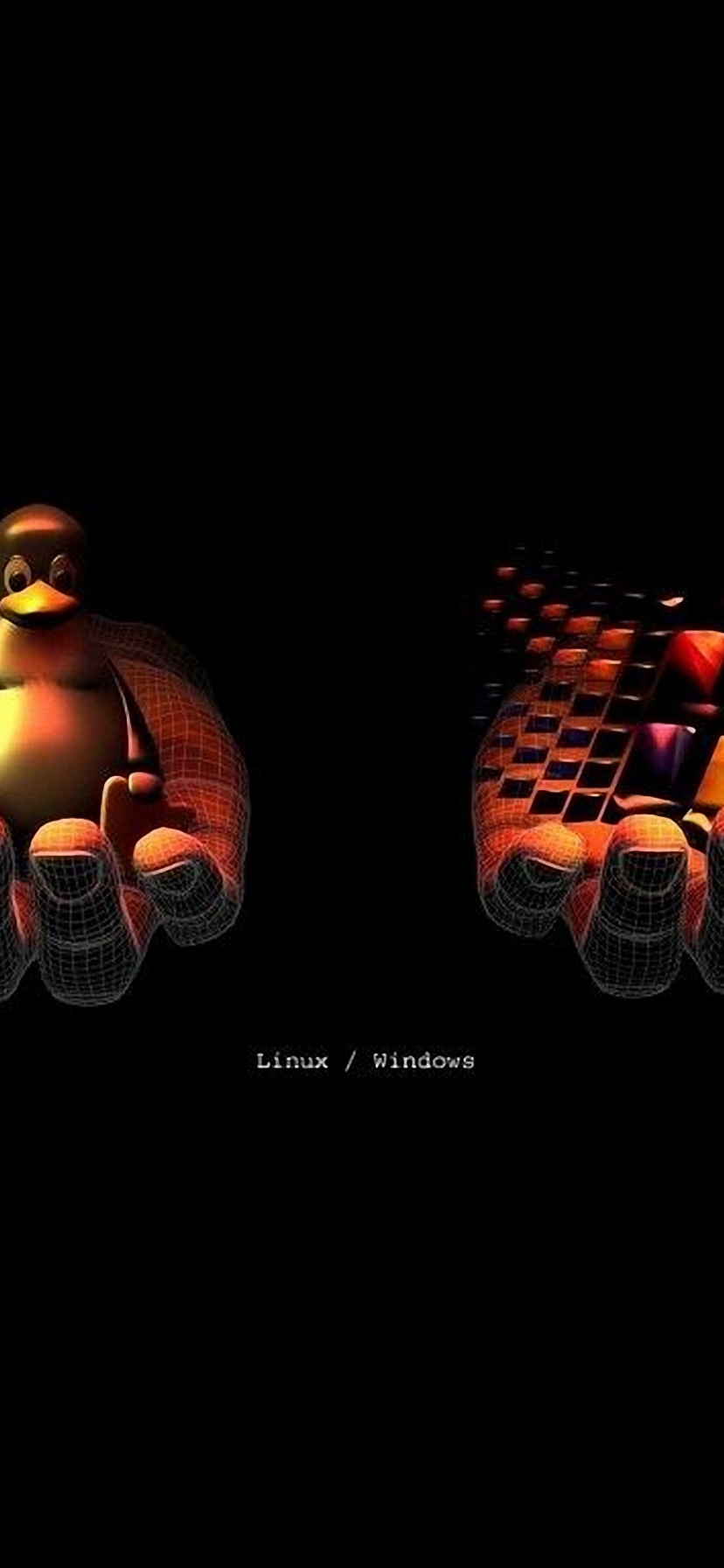 Linux Vs Windows Hand Creative