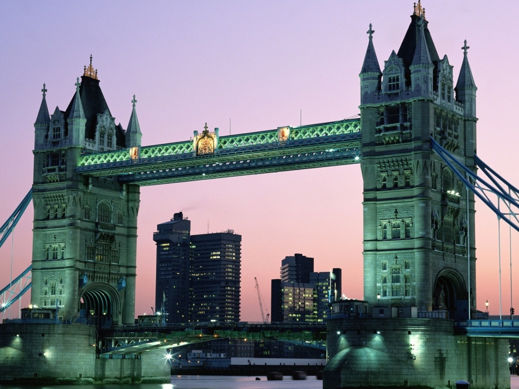 London Bridge England Evening Water City Landscape