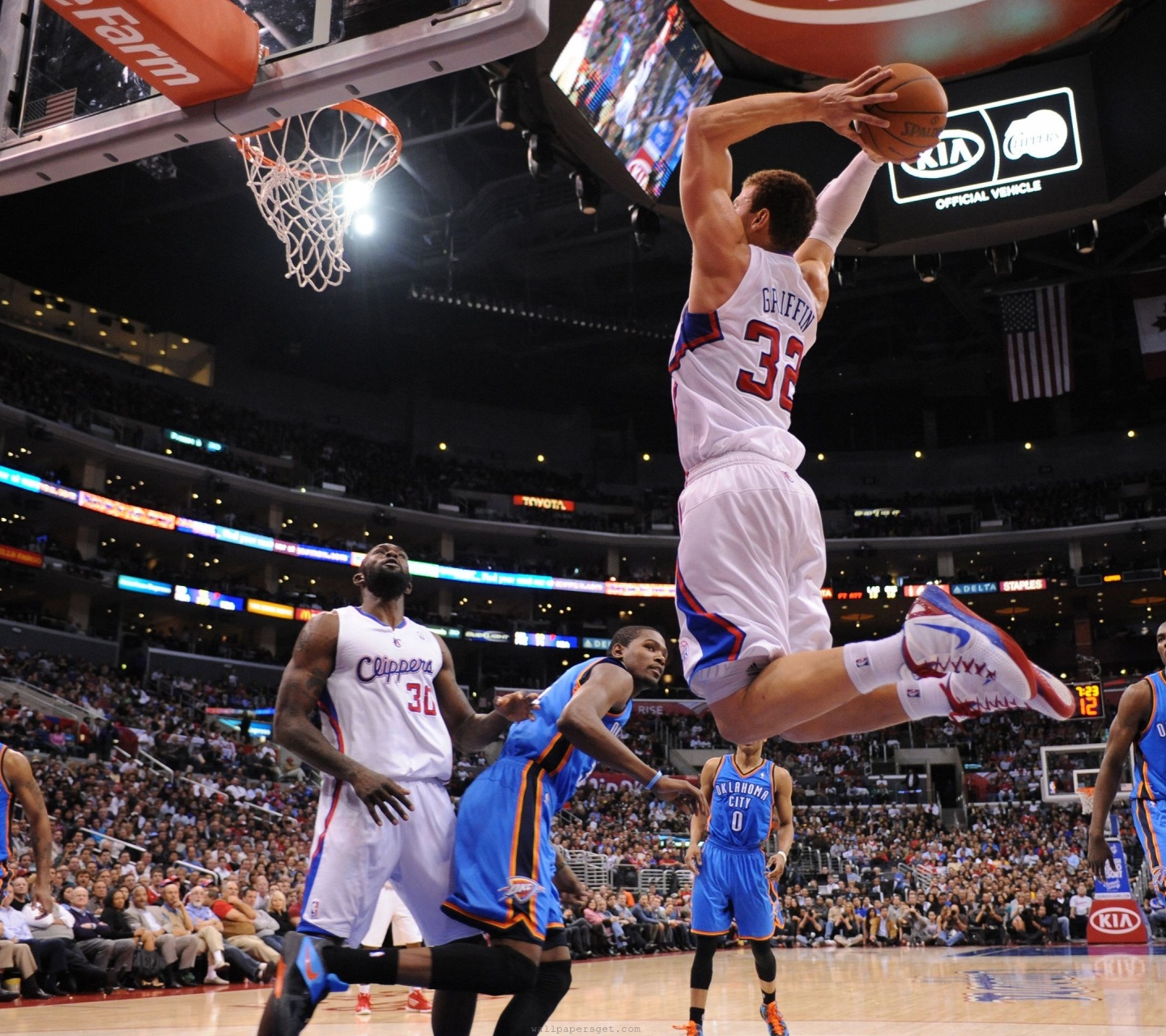 Los Angeles Clippers Nba American Professional Basketball Blake Griffin Dunk On Perkins