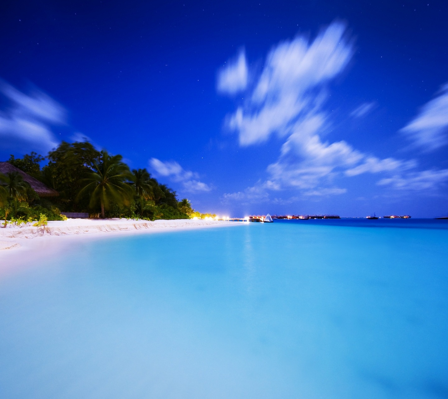 Maldives Night Island Beach Ocean Holiday Landscape