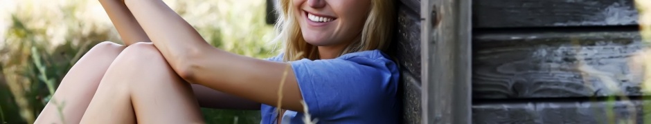 Malin Akerman Blonde Smile Grass Wall