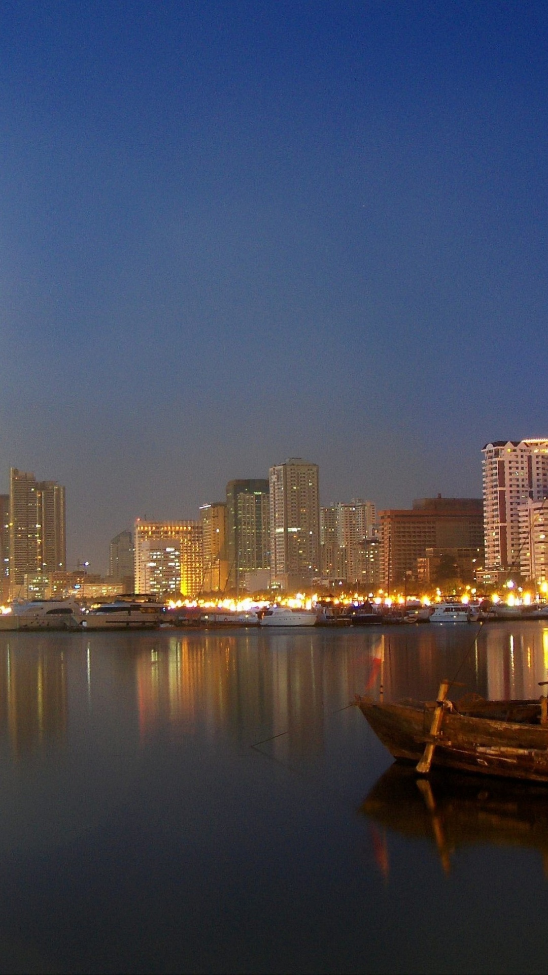 Manila Skyline By Night Pasay City Metro Manila Philippines