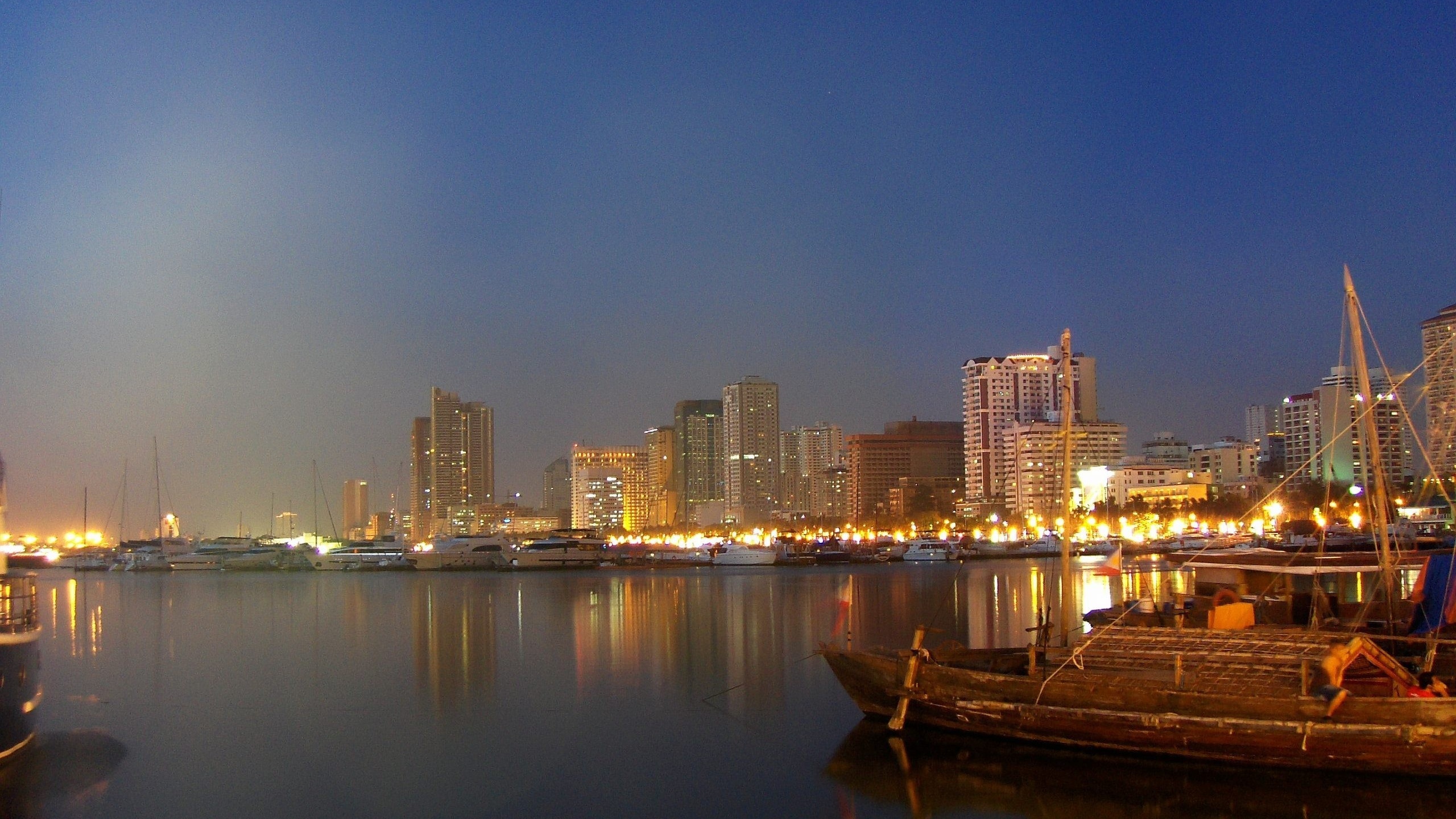 Manila Skyline By Night Pasay City Metro Manila Philippines