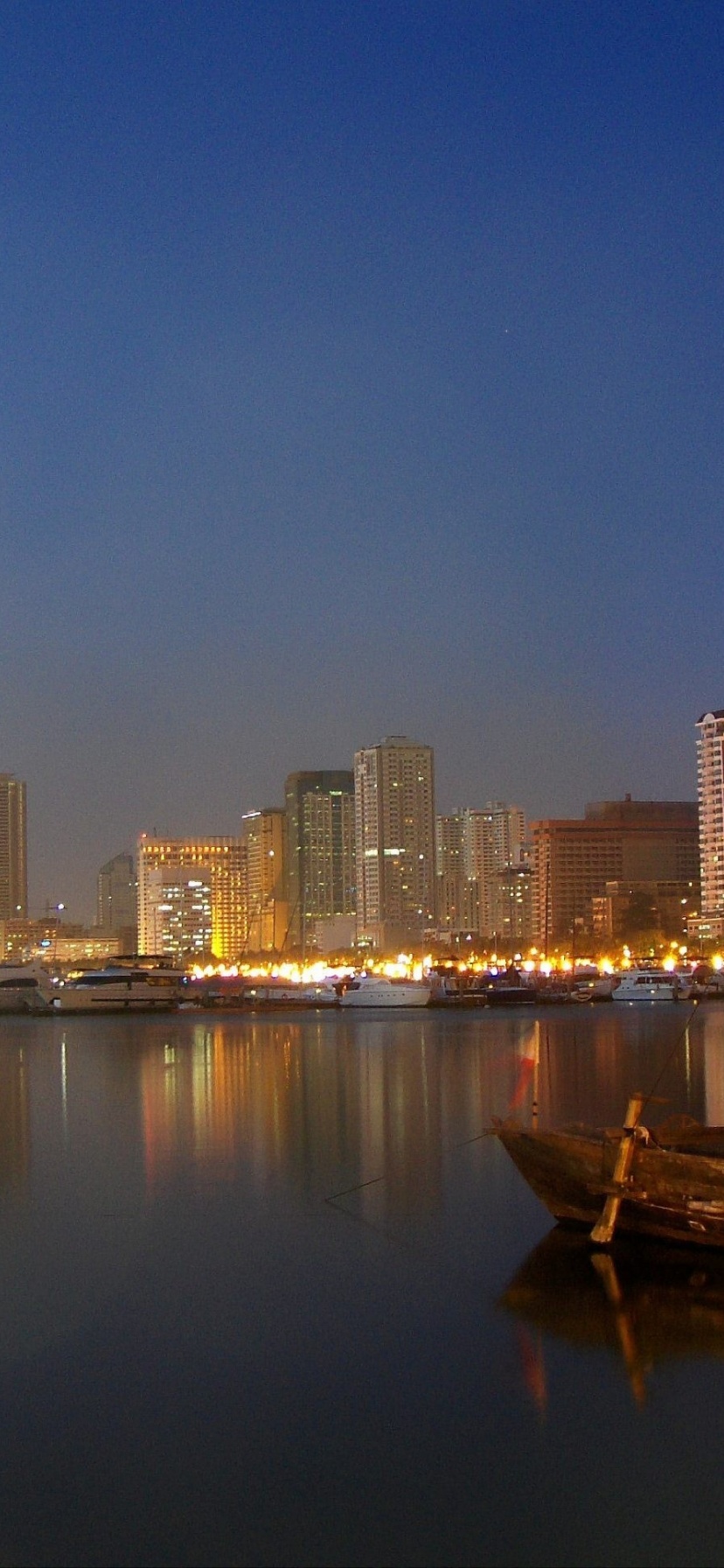 Manila Skyline By Night Pasay City Metro Manila Philippines