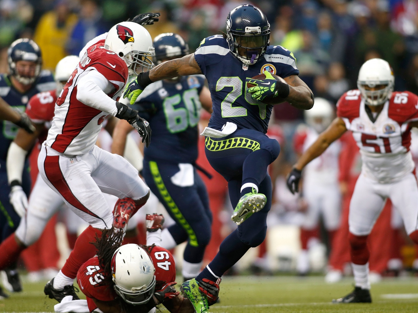 Marshawn Lynch Runs For A Touchdown