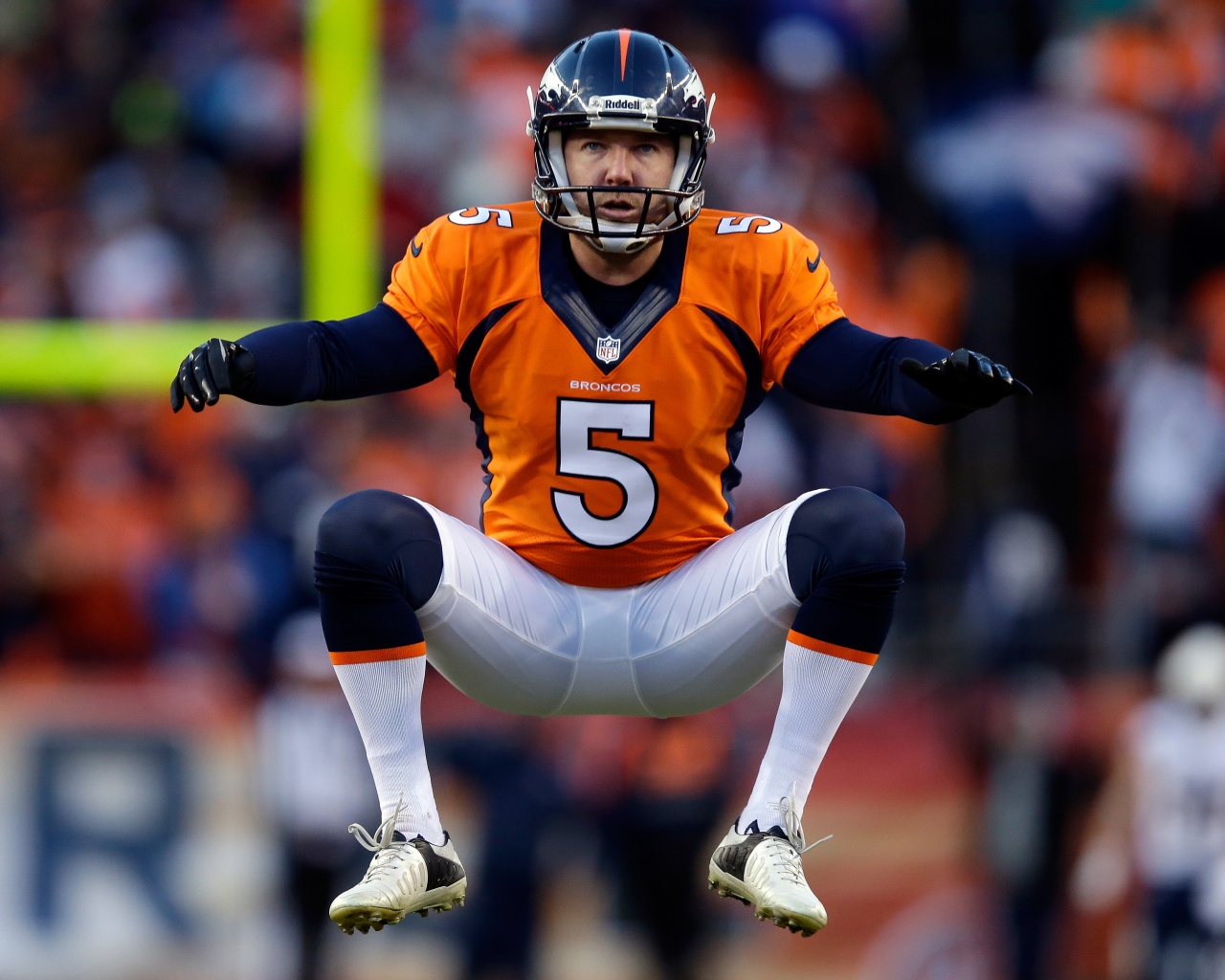 Matt Prater Of The Broncos Warms Up